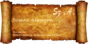 Szente Algernon névjegykártya